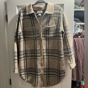 Soft Plaid Button-Up dress/ tunic